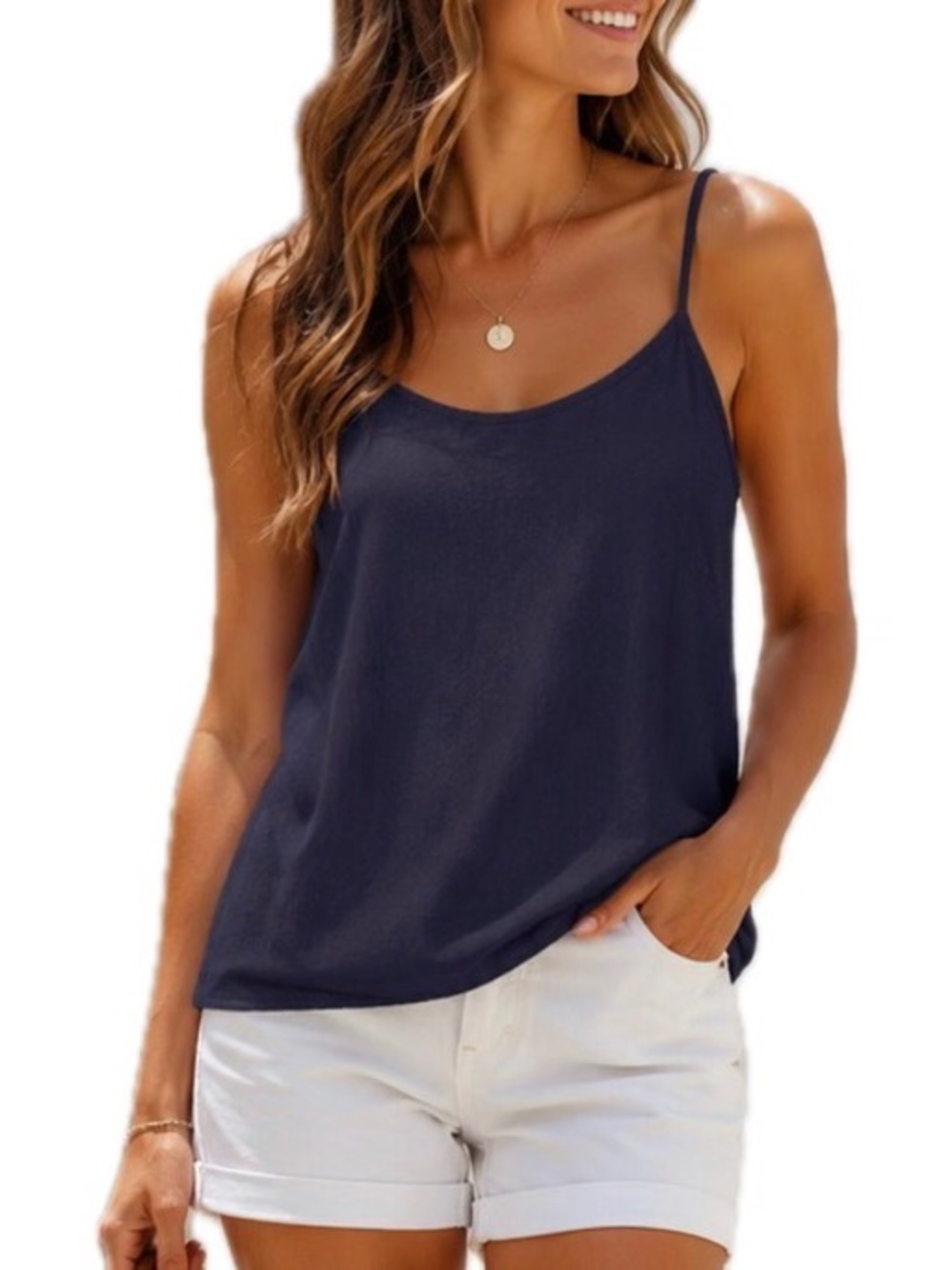 Blue Cotton Tank. Size L.